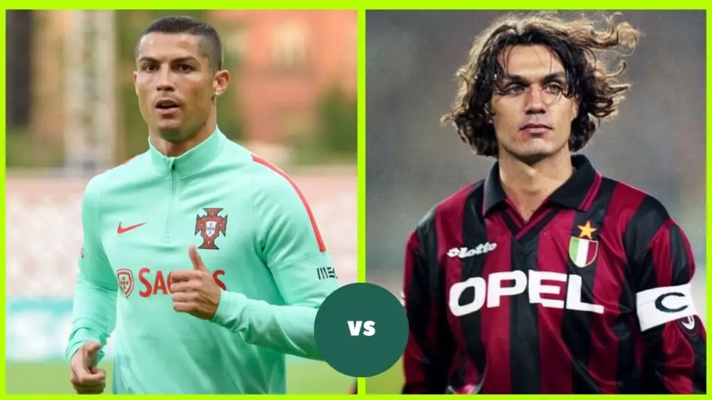 Cristiano Ronaldo vs paolo maldini